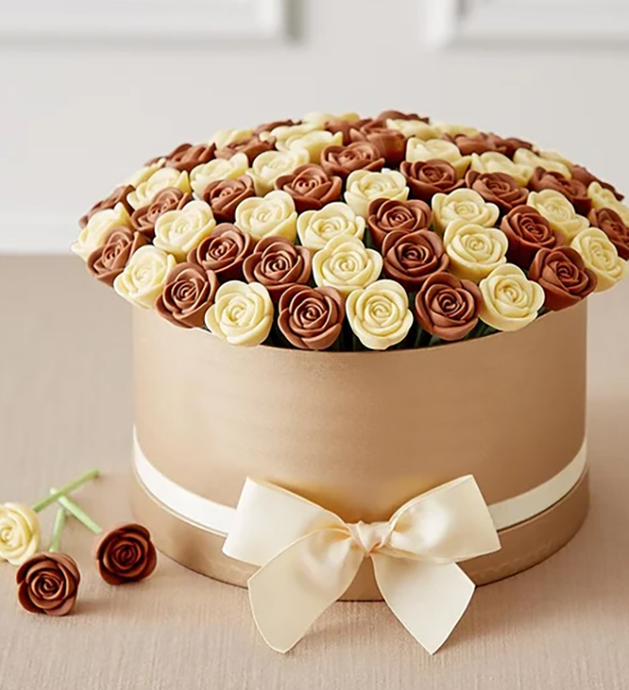 Belgian Chocolate Roses Classic Milk White
