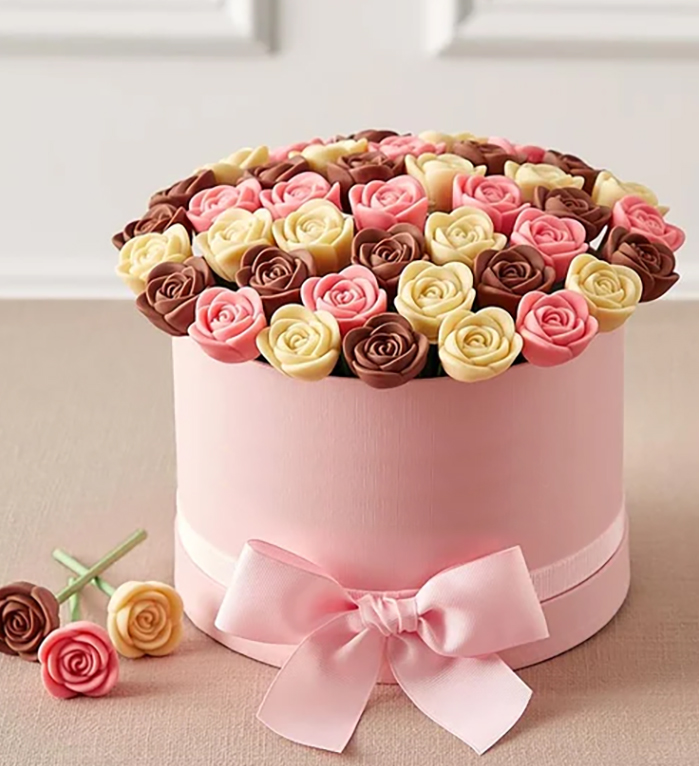Belgian Chocolate Roses – Perfectly Pink